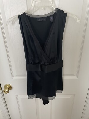 Context Black Silk Top sz 8