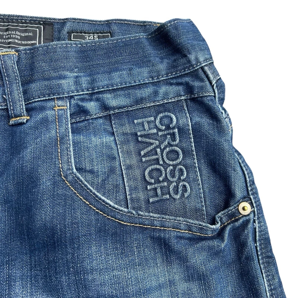 Y2K CROSSHATCH BALTMAN MEDIUM WASH DENIM BLUE JEANS MENS SIZE 34 - Image 2 of 4