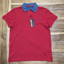 Roberto Cavalli Polo Shirt Mens Small Slim Fit Red Short Sleeve Cotton