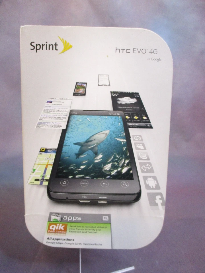 HTC EVO 4G - Sprint Box and SET of TWO (2) "Get Started" Manuals w/Basics Guide - Image 2 of 4