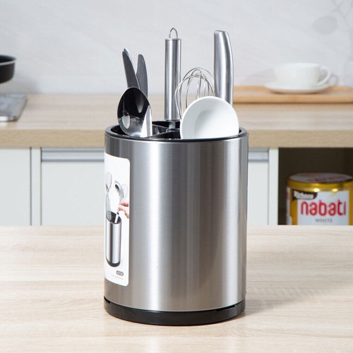 Extra Large and Sturdy Rotating Black Utensil Holder Caddy Rust Proof Kitchen - Picture 5 of 11