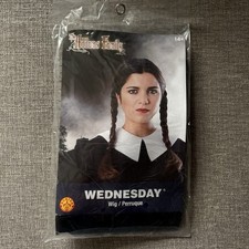 Rubies Wednesday Addams Costume Wig Black Braids Halloween Adult Womens 50872