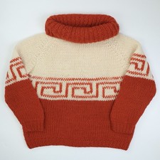 Vintage SEARS Italy Mary Lewis 100% Virgin Wool Sz L Chunky Turtleneck Sweater