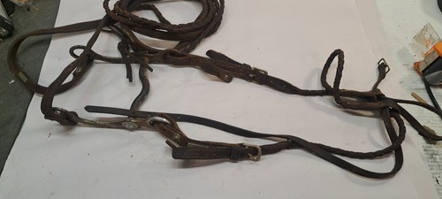 Antique Western Horse Bridal with Blinders and Bit lot - Picture 2 of 10
