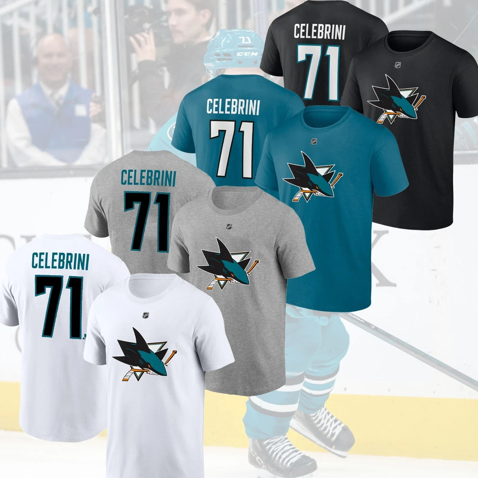 HOT ITEM! Celebrini #71 San Jose Name & Number T-shirt Fan Gifts