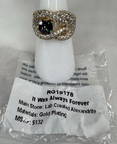 Bomb Party June Size 6 Ring- RG19178 "It Was Always Forever" On Gold Plating - Picture 2 of 5