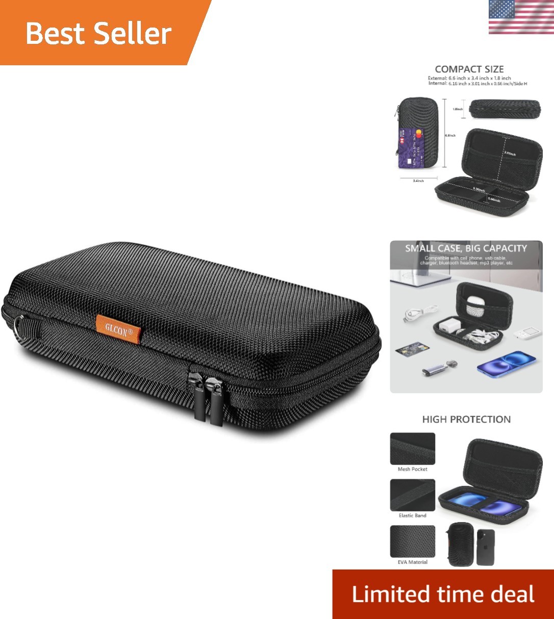 Stylish And Secure Hard Eva Travel Case – Ideal For Gadgets And Accessories