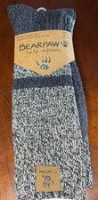 BEARPAW CREW SOCKS 2 SIZE 9-12 GRAY BLUE BOOT SOCKS SUPER SOFT NIP