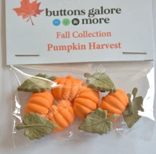 Buttons Galore Pumpkin Harvest / Fall Pumpkins & Leaves Shank Back Craft Buttons