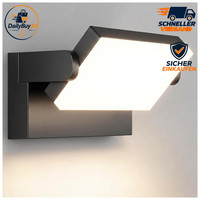 LED Wandleuchte AußEn 40W 3000K 3000Lm Schwarz 360° Drehbar Garten Beleuchtung