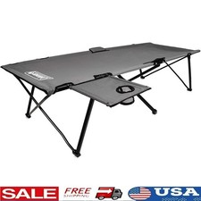Extra Wide Camping Cot W/ Removable Side Table Cup Holder Supports 300lb New