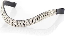Beautiful 5 Row Clear Crystal Leather Bridle Browband All Sizes With Free Ship