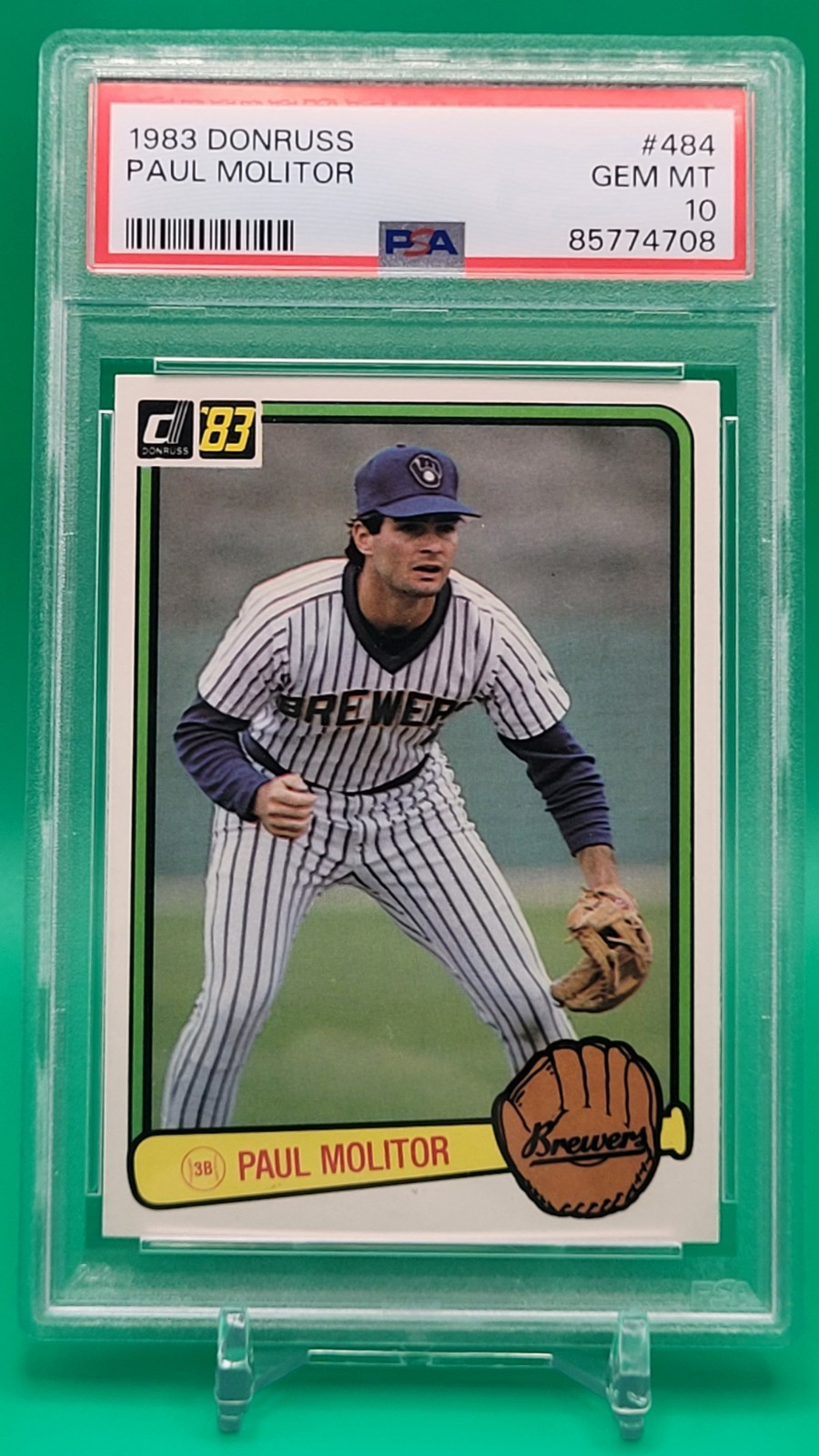1983 Donruss #484 PAUL MOLITOR PSA 10 GEM MINT HOF Milwaukee Brewers 3,319 Hits⚡