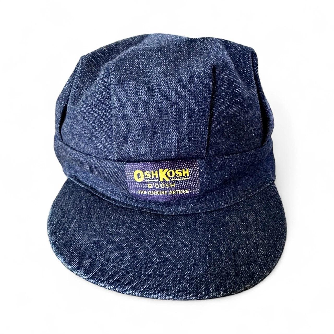 Vintage OshKosh Denim Engineer Train Conductor Hat Cap Infant Toddler OS HTF