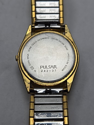 Mens Pulsar President Watch 35mm Black Dial Gold Tone Daydate New Battery - Read - Bild 11 von 11