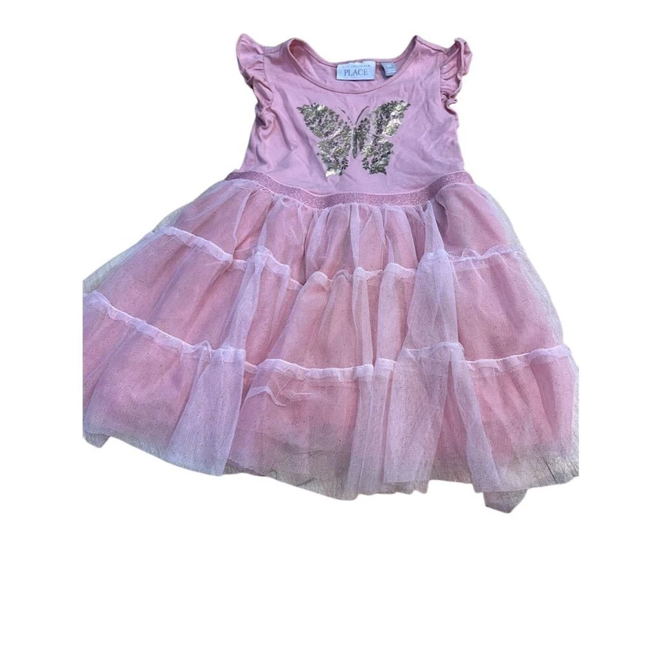 Vestido Tutú Mariposa Lentejuelas Rosa 3T The Children Place Niñas Ropa de Fiesta. . Foto 4 de 4