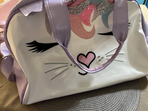 Miss Gwen's OMG Accessories Pink Cat Rainbow Girls Duffel Bag Synthetic