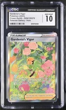 CGC 10 GARDENIA'S VIGOR GG61 CROWN ZENITH SWORD & SHIELD TRAINER POKEMON