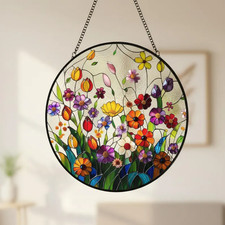 Floral Stained Glass Suncatcher