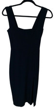 Women's Reformation Black Ribbed Knit Sleeveless Midi Dress Size S Side Slit