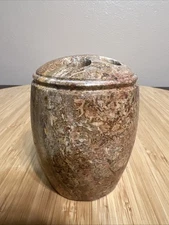 Natural Jasper Stone Toothbrush Holder 4 Inch Tall-3 Inch Wide-Heavy