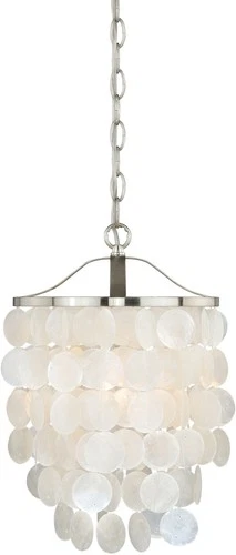 Vaxcel Lighting P0138 Capiz Shell Elsa 1-Light Foyer Pendant - Picture 1 of 9