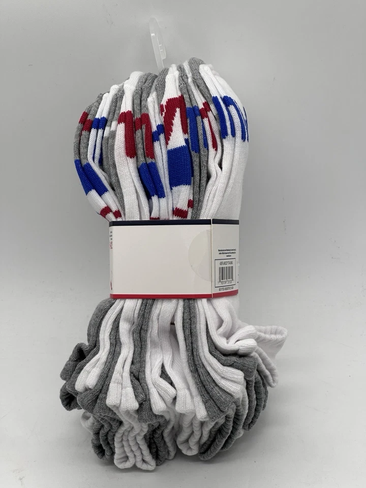 NUEVO PAQUETE DE 12 PARES DE CALCETINES FILA NO SHOW PARA HOMBRE TALLA 6-12 BLANCO/GRIS/AZUL/ROJO Foto 2 de 4