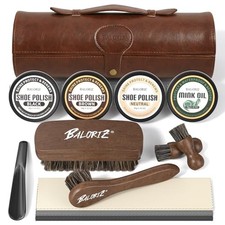 13Pcs Shoe Polish Kit, Shoe Shine Kit for Men  Women with Horsehair Shoe