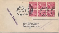 #681 PB of 6 Ohio River Canalization No cachet First Day cover Special Delivery