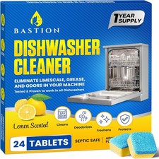 Dishwasher Cleaner Tablets - 24 Tablets (1-Year Supply) Lemon-Scented, Heavy Dut