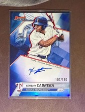 2025 Bowman's Best Best of 2025 Yeremy Cabrera Blue Refractor /150 Rangers Topps