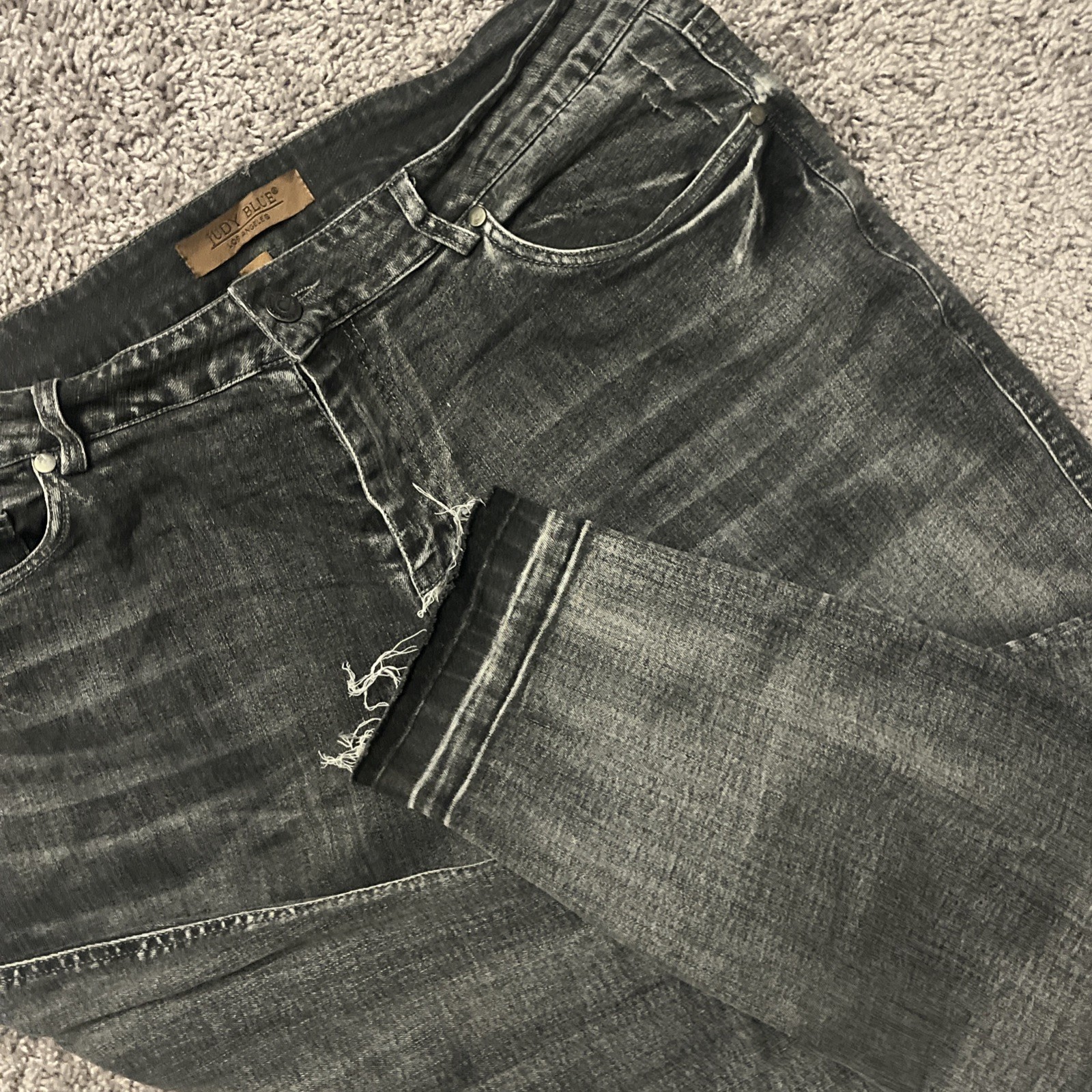 Judy Blue Skinny Fit Jeans Womens 16W Gray Hi Rise Distressed Tapered Stretch