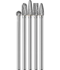 5Pcs Long Carbide Burr Set 1/4 Shank Die Grinder Bits Rasp for Metal Steel