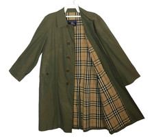 Burberrys London Made in England Trench Coat Nova Check Monogram Jacket L F104