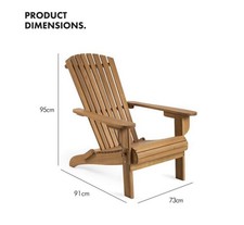 Adirondack Chair Folding Garden Patio Furniture Weatherproof Wooden Deck Chair