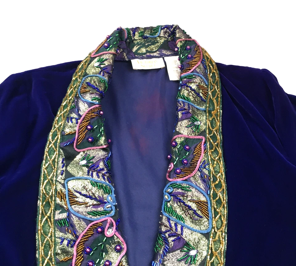 Blazer Victoria's Secret para mujer talla S terciopelo con cuentas cuello brocado manga larga Foto 2 de 4