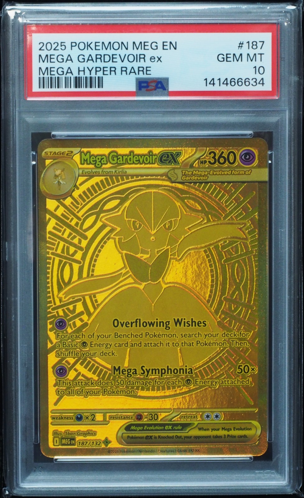 Mega Gardevoir EX 187 PSA 10 Mega Evolution Pokemon Card #634