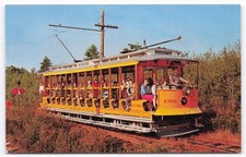 Seashore Trolley Museum Postcard Open Car 1391 Kennebunkport ME Chrome