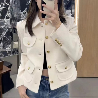 CELINE Ivory Wool Claudine Collar Blazer Jacket F 36/US 4