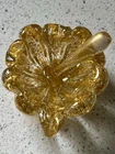 MID CENTURY BAROVIER & TOSO  GOLD MURANO GLASS ASHTRAY w/SNUFFER