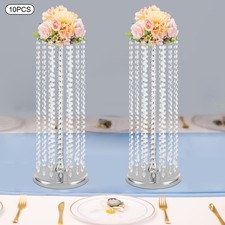 10 Vase Flower Vases 60cm Tall Vase Sliver Wedding Centerpieces for Party Table