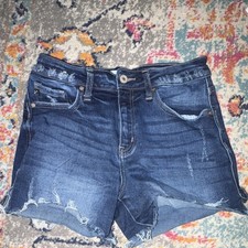 KanCan Women's Blue Denim Cut Off Shorts Mid Rise Medium Wash Size 26