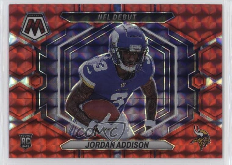 2023 Panini Mosaic NFL Debut Red Prizm Jordan Addison #ND-14 Rookie RC 06l3