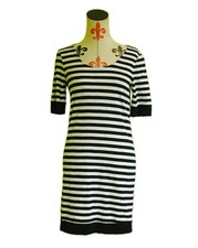 Banana Republic Sweater Dress Short Sleeve Navy Blue/White Strips Petite S