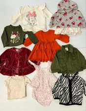 Lot of 10 Items Baby Girl Mixed Brands Bundle 0-3 Months Multi-color