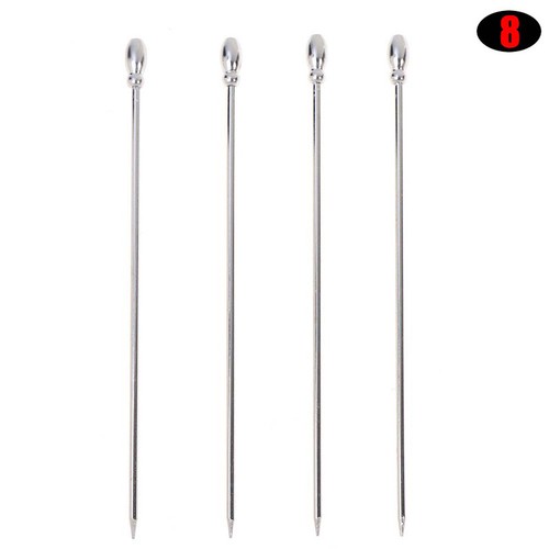 4PCS Stainless Steel Cocktail Sticks Fruit Sticks Reusable Drink Martini Pi-V6 - Picture 19 of 19