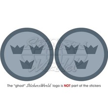 SCHWEDEN Schwedisch Luftwaffe Flugzeug LowVis Kokarde 75mm Aufkleber x2 Stickers
