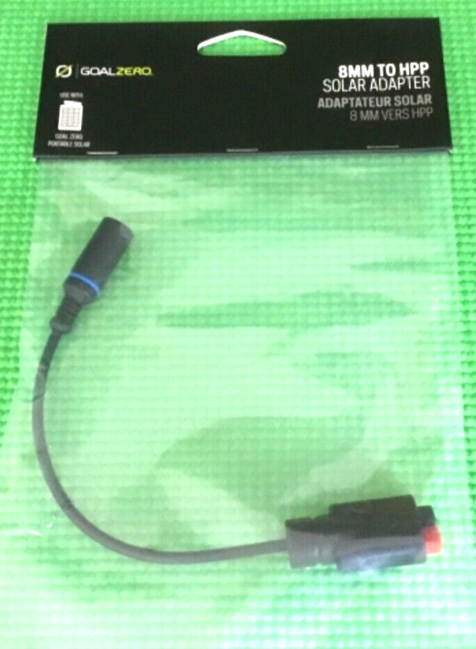 GOAL ZERO 8MM Solar Adapter Cable use with Portable Solar Panel # 98725