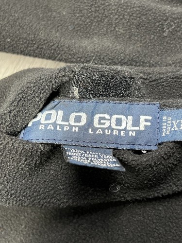 Vintage Polo Golf Quarter Zip Reversible Fleece Pullover Jacket Sz XL Black Blue - Picture 5 of 12