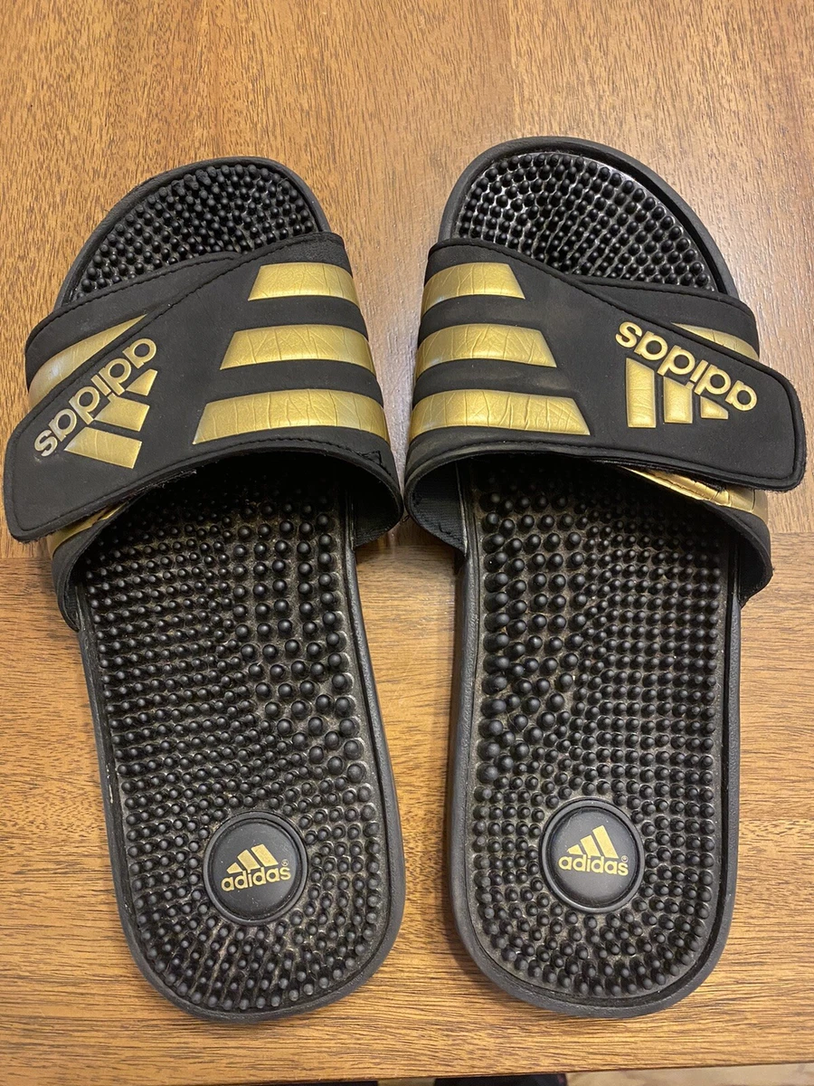 Black and sales gold adidas sandals